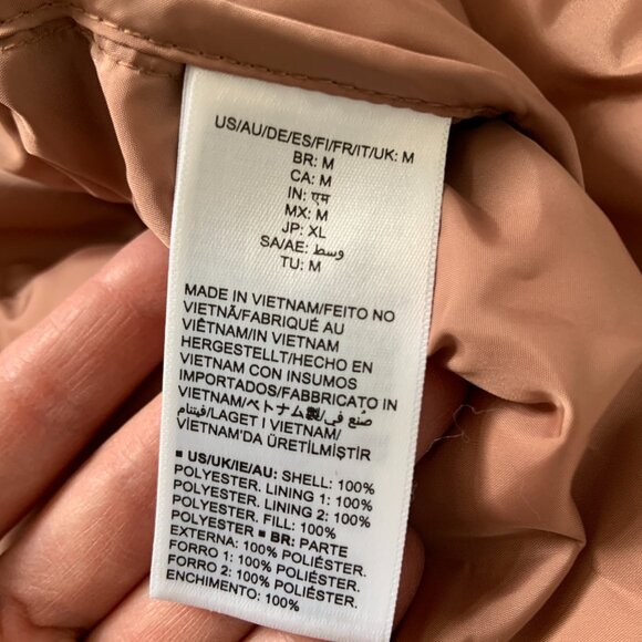 Women's Amazon Essentials Long Hooded Puffer Coat Camel Light Brown Size M - Picture 10 of 10